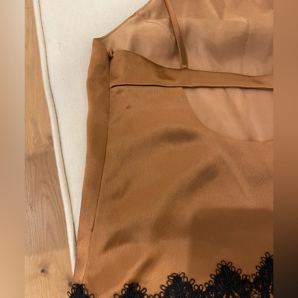 ABS silk spaghetti cami top with lace detail - Picture 6 of 10